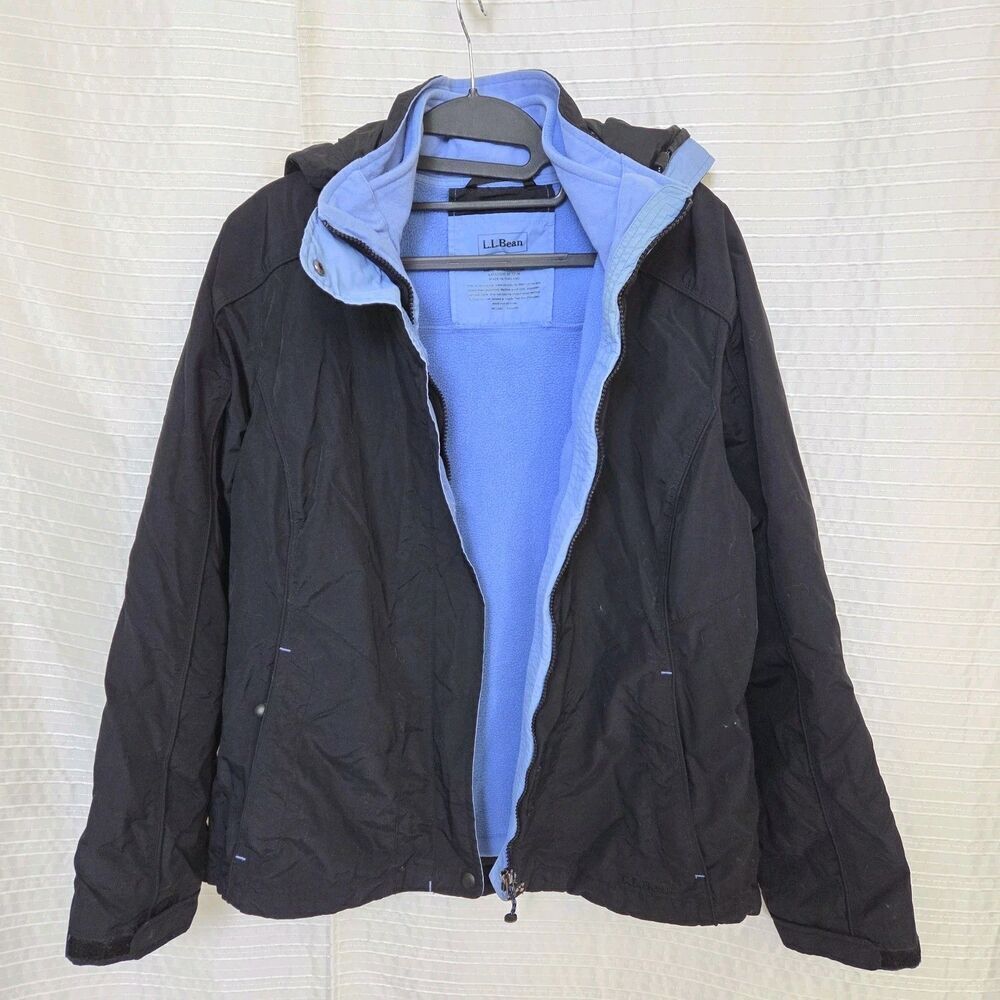 L.L. Bean Storm Chaser 3in1 Winter Jacket Shell+Fleece Women’s M-SEE MEAS Navy